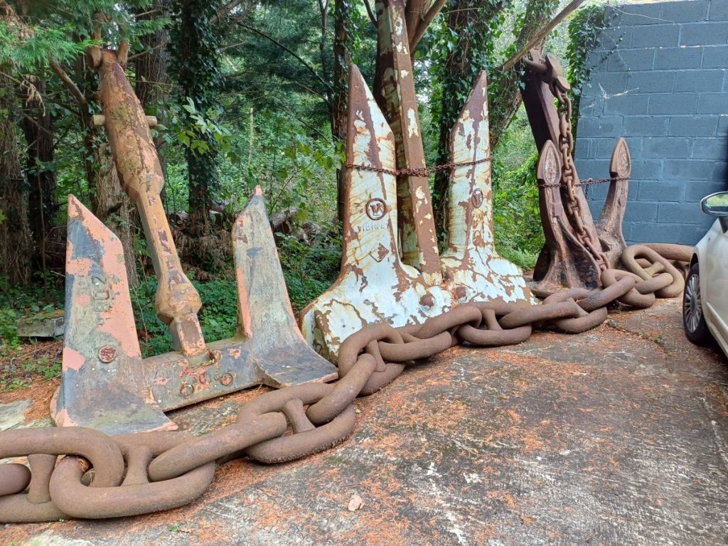 Picture shows a collection of sea anchors